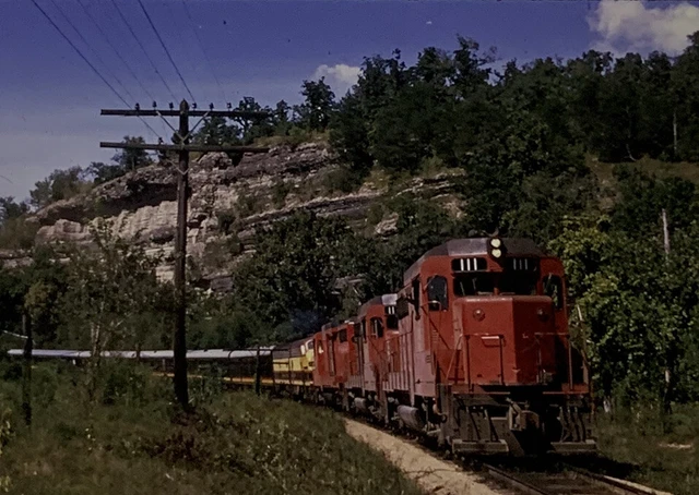 Vtg 35mm Slide Kansas City Southern Railroad Train Engine 111