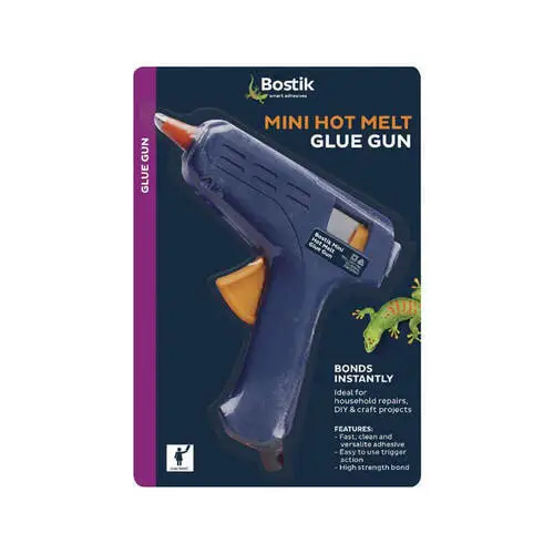 Bostik Mini Electric Hot Melt Glue Gun Instant Fast Clean Versatile Adhesion
