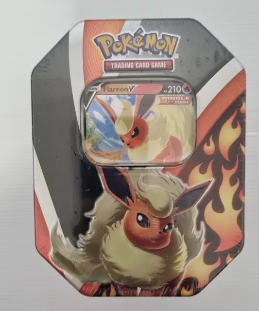 Flareon V Eevee Evolutions Tin - Pokemon Trading Card Game (TCG) - New Sealed