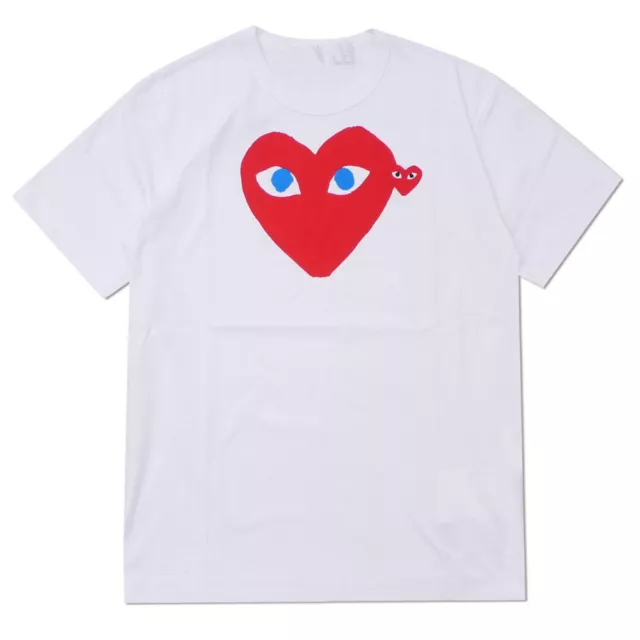 Streetwear Comme Tee des Garcons Play Red Heart Blue Eyes T-shirt