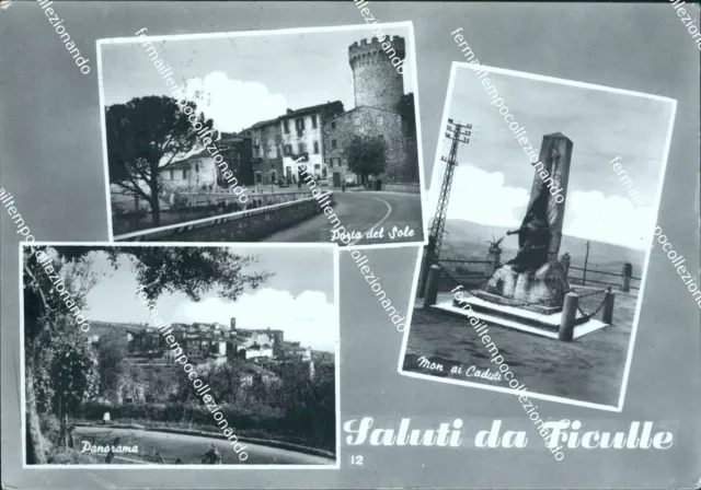 cf421 cartolina saluti da ficulle provincia di terni umbria
