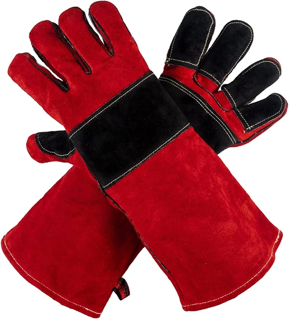 Grill Armor Welding Gloves – 16Inch 932℉ - Leather Forge/Mig/Stick – Heat/Fire R
