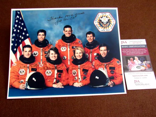 Sts-58 Full Shuttle Crew Nasa Astronauts Signed Auto Vintage Litho Photo Jsa