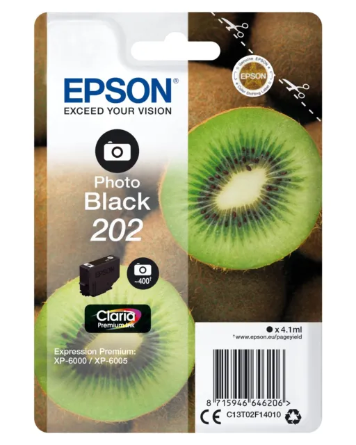 Epson 202 cartouche d'encre Noire authentique C13T02E14010 (TVA incluse)
