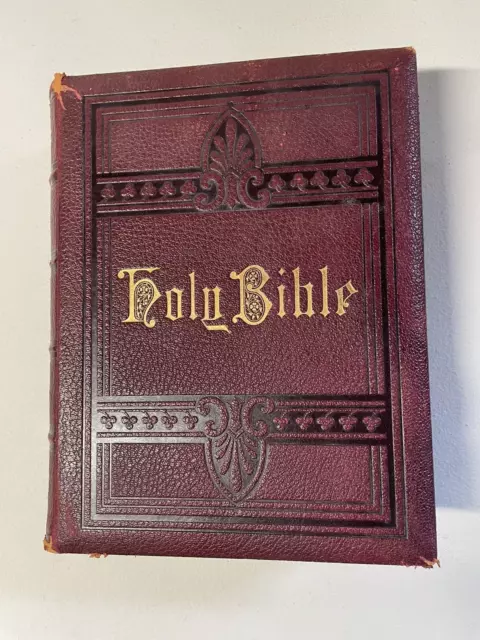 Antique 19th Century Oxford Press Henry Frowde The Holy Bible Large Red Cover