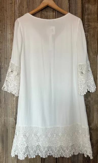 Sanctuary Womens Dress White Simone Eyelet Lace Trim Boho Cottagecore Sz XS NEW 2