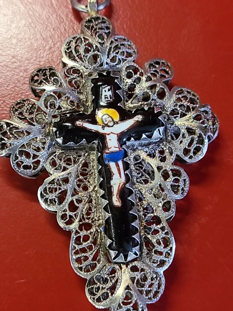 Croix ancienne - Argent Massif et Corail