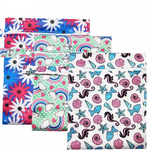 Printed Pocket Wet Bag Waterproof Reusable Nappy Travel Baby Mini Size Pouch