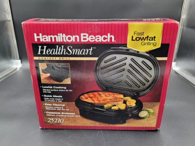 New Hamilton Beach Health Smart Contact Grill Model 25210