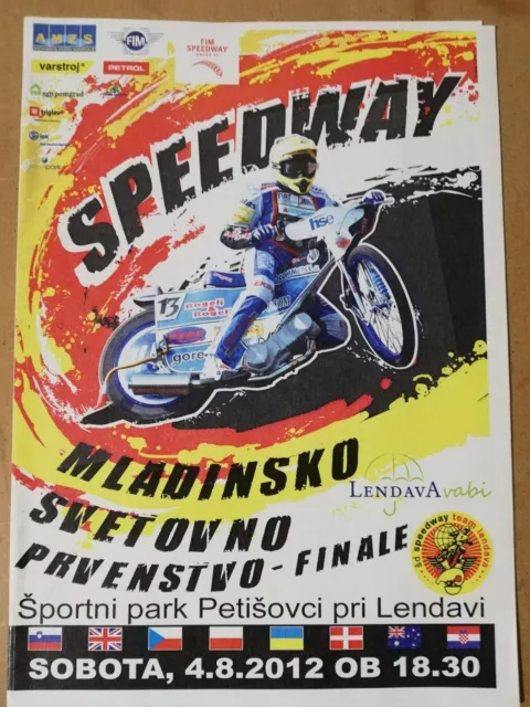 2012 FIM Speedway Under21 Championship final 2 programme Lendava