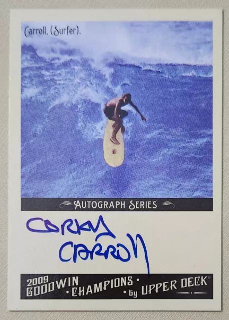 2009 Upper Deck Goodwin Champions Auto Corky Carroll Rookie RC Surfer (Damaged) 2009 Upper Deck Goodwin Champions Auto Corky Carroll Rookie RC Surfer (Damaged)