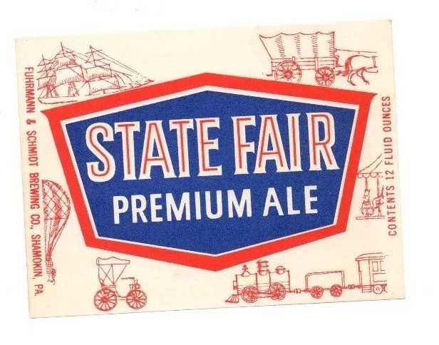 USA - Beer Label - Fuhrmann & Schmidt Brewing Co, Shamokin, PA - State Fair