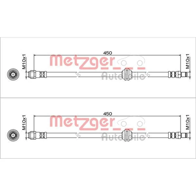 2X Metzger Bremsschläuche Hinten Beidseitig Passend Für Mercedes-Benz Evito