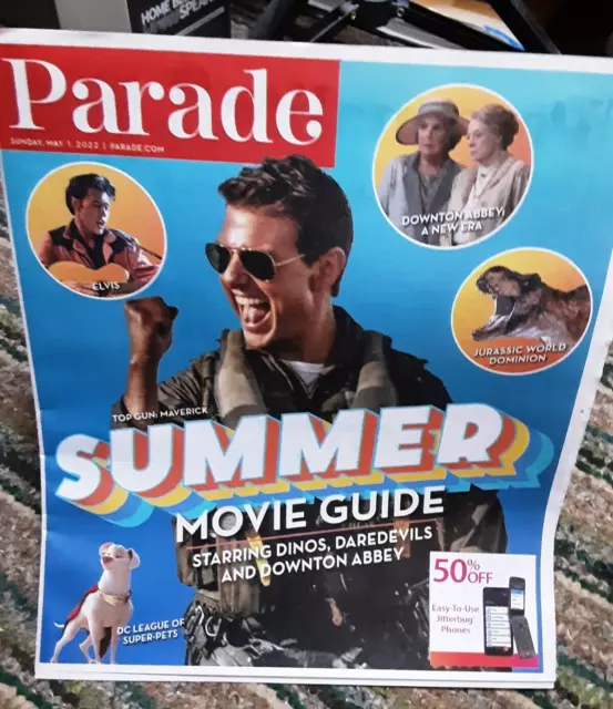 Parade Magazine May 1 2022 Summer Movies Top Gun Elvis Super Pets Jurassic World
