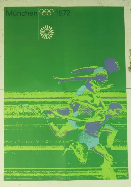 Manifesto Originale Olimpiadi 1972 Monaco  Atletica Leggera 
