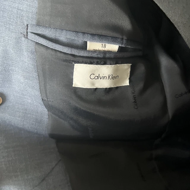 Giacca abito normale blu Calvin Klein 3 pezzi S18 e pantaloni e camicia S16 7