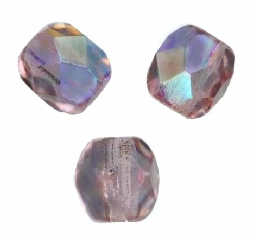 50 Perles Facettes cristal de boheme 4mm - LIGHT MONTANA CHAMPAGNE