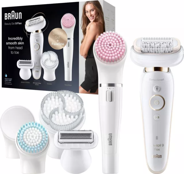 Braun Silk-épil 9 Flex 9100 Beauty Set Epilierer Wet & Dry Kopf Peeling FaceSpa