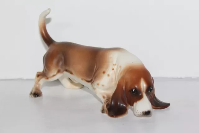 Vintage Norcrest Basset Hound Dog Ceramic Figurine #A243 6 1/4"  Japan