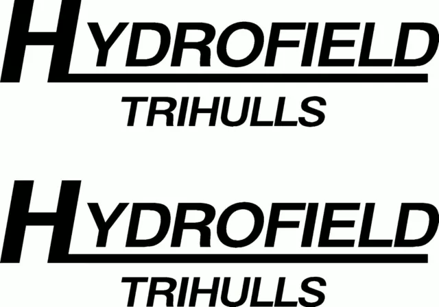 Hydrofield Trihulls Fishing Boat Sticker Decal Marine Set of 2