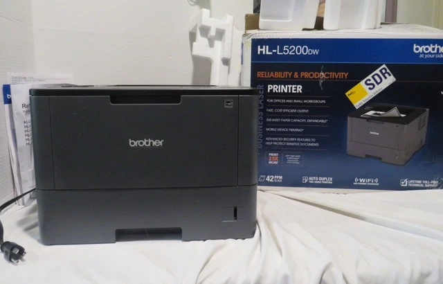 Brother HL-L5200DW Monochrome Laser Printer Tested Working  Complete Manual Disc