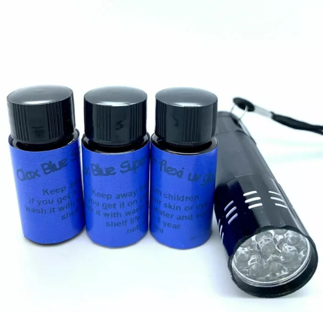 30ml Colle Résine UV Super Flexi Bleu pour Montage de Mouches, 9 LED Torche