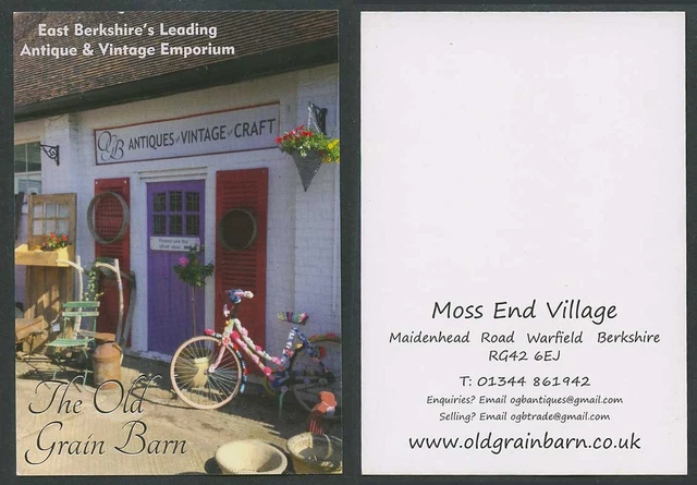 THE OLD GRAIN Barn GB Antiques Vintage Craft Shop Advertising Card