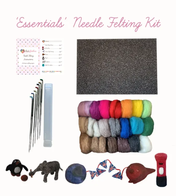Heidifeathers® hochwertiges Nadelfilz-Starterkit, - 'Essentials Kit'
