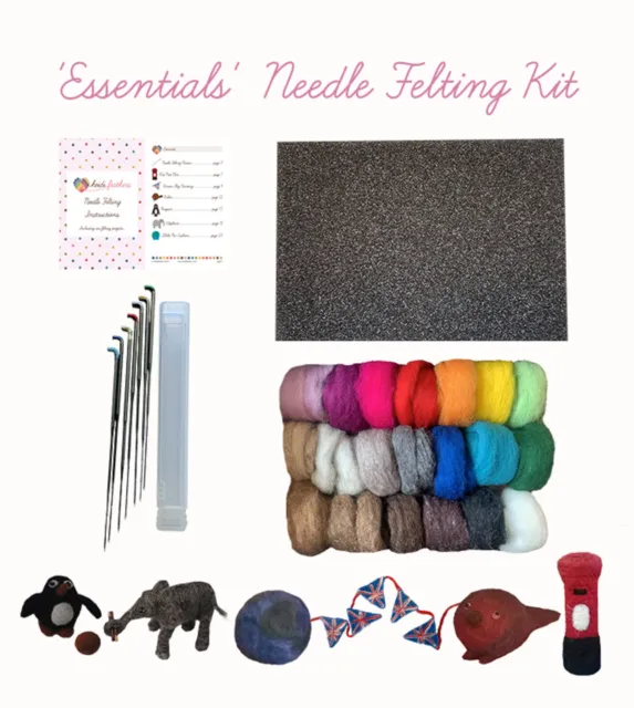 Heidifeathers® High Quality Needle Felting Starter Kit, -'Essentials Kit'