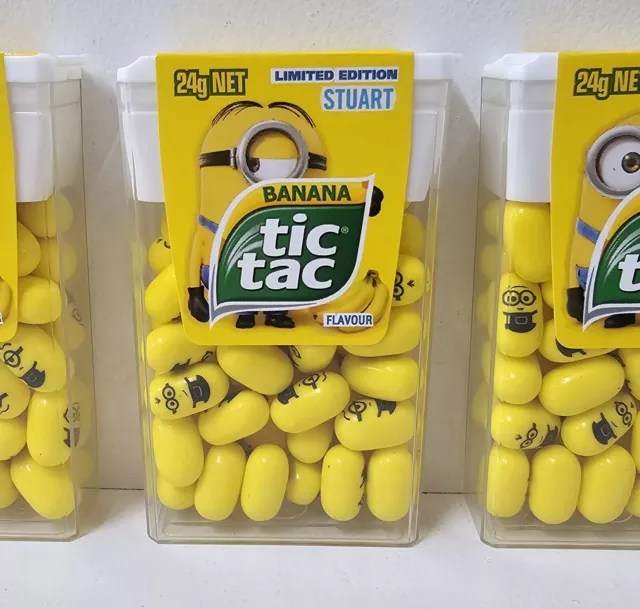 Limited Edition Minion Tic Tac Set x3 Kevin Bob Stuart *SEALED* Banana Flavour 3