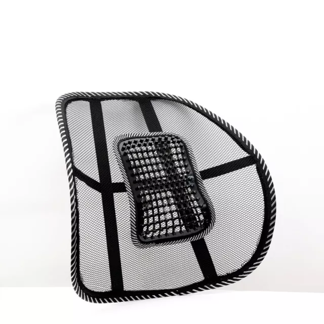 Mesh Back Lumbar Support w/ Massage Beads Ergonomic Design for Car Office Chair