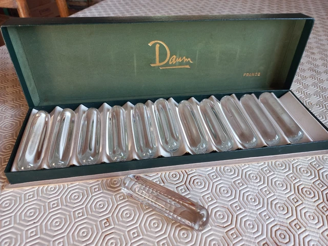 COFFRET DE 12 porte couteaux cristal au plomb Forme triangulaire NOUVEAUTE EUR 28,00 - IT