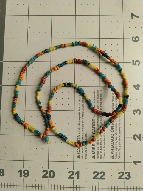 Antique glass beads bracelet bought from Thai, appr. 27 in, 3 or 4 rounds around
