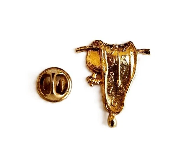 Broche Bijou SALVADOR DALI - Motif « Bouche Nez » - Paris - Plaque Or - Occasion - Pièce De Collection Surréaliste