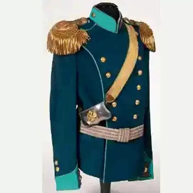 New Imperial Russian Midnight Green Commander Uniform Men Wool Jacket Fast Ship