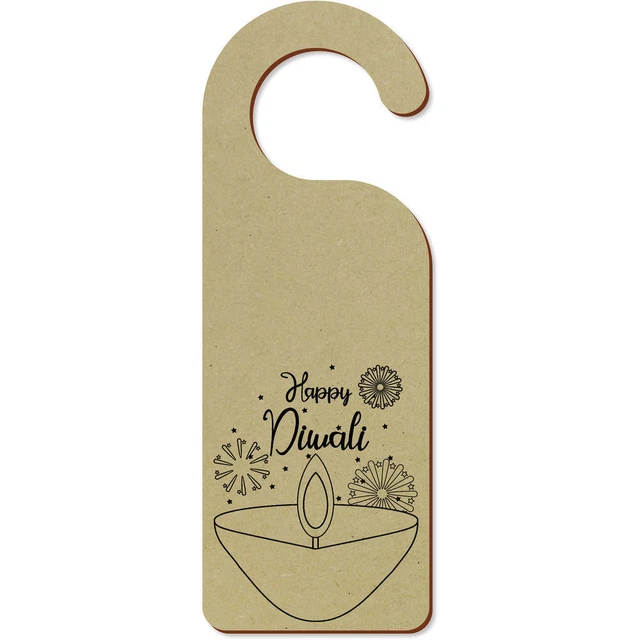 'Happy Diwali' 200 mm x 72 mm colgador de puerta (DH00034586)