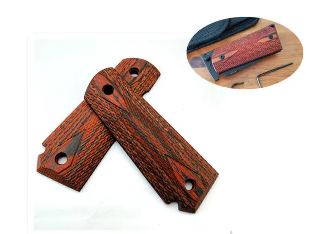1 Pair Rosewood Durable Gun Grips Anti-slip DIY Handles Material for 1911 Models