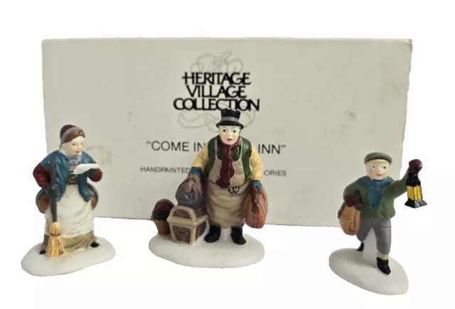 Dept 56 Heritage Dickens Village Series Come Into The Inn #5560-3 Set Of 3