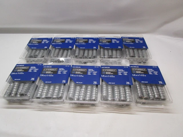 Lot Of 10 Everbilt 1/4 in x 1-1/2 in. Masonry Anchor Long Lag Shields 20Pk (200)