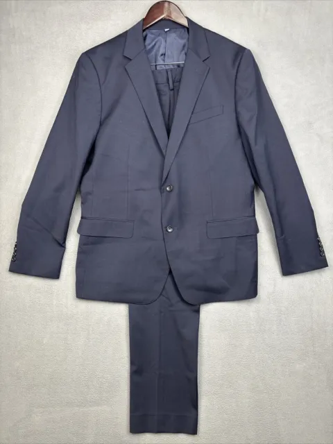 Bonobos Mens Size 44R Standard Fit Blue 2 Piece Suit Flat Front Pants 36x32