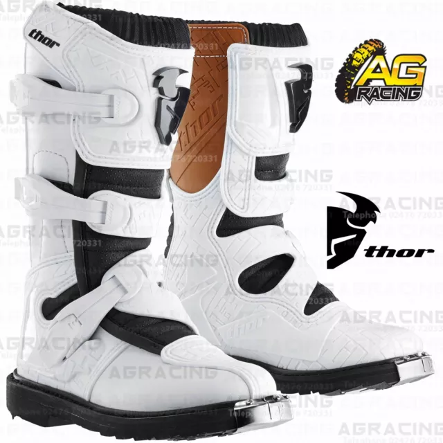 Thor 2015 Youth Kids White Blitz Boots Size UK 4 US 5 EU 38 Motocross Enduro ATV