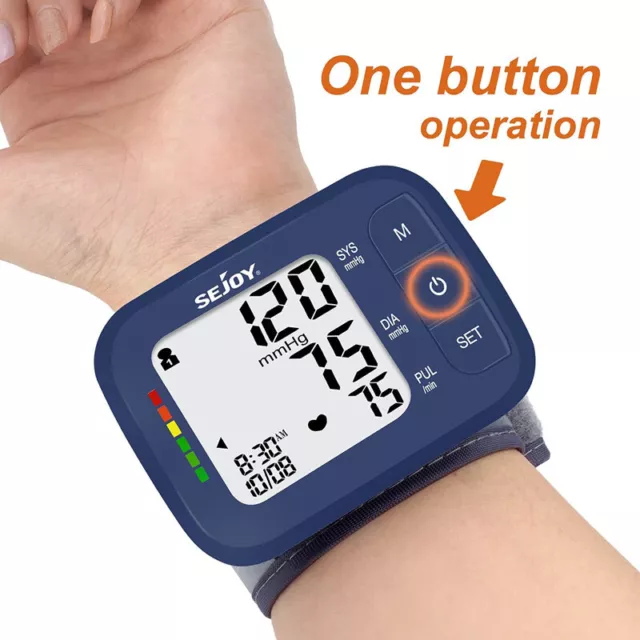 SEJOY Digital Wrist Blood Pressure Monitor Heart Rate Monitor BPMonitor Wireless