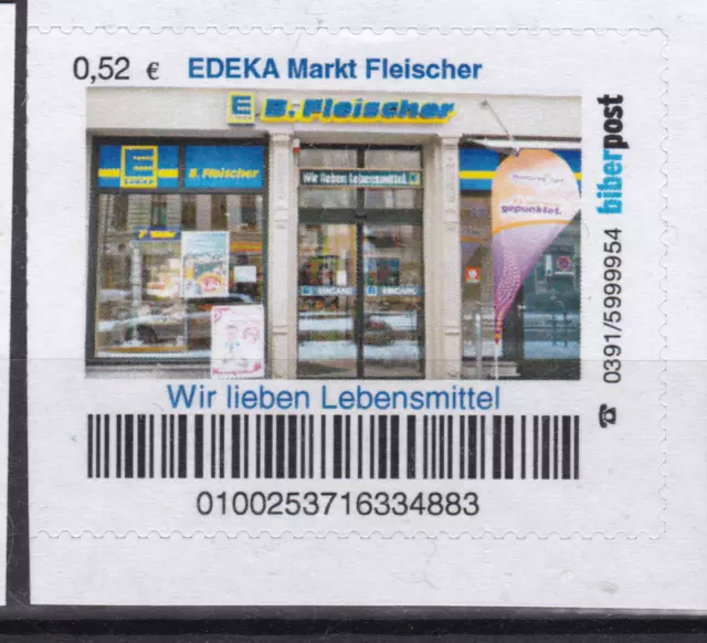 Privatpost. Biber Post.  EDEKA Markt Fleischer, postfrisch