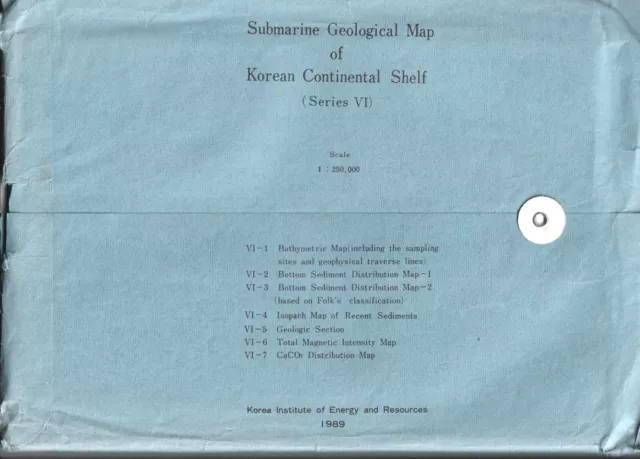 Vintage Geological Maps of the Korean Continental Shelf Series VI, 1:250k, 1989