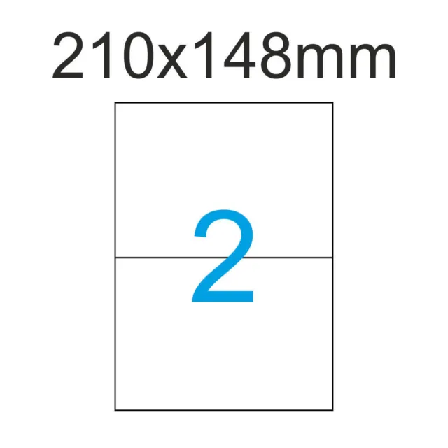 Universal Etiketten 210 x 148 mm auf DIN A4 Bogen Selbstklebend Aufkleber Weiß