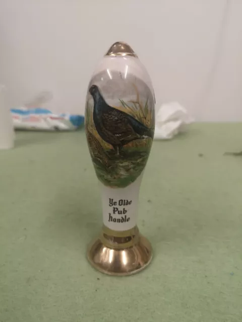 Vintage Ceramic Mead Beer Pump Style bottles Ye Olde Pub Handle With Birds