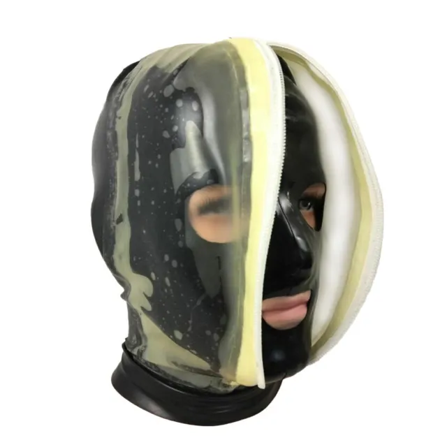 Latex Hood Double Layer Rubber Mask Fetish Clubwear Experience Suffocation BDSM