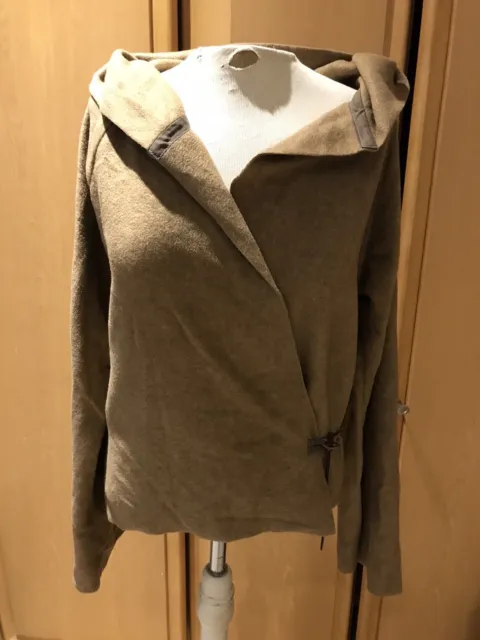 HENRIETTE STEFFENSEN COPENHAGEN Fleece Wrap Cardigan Hooded Sz L