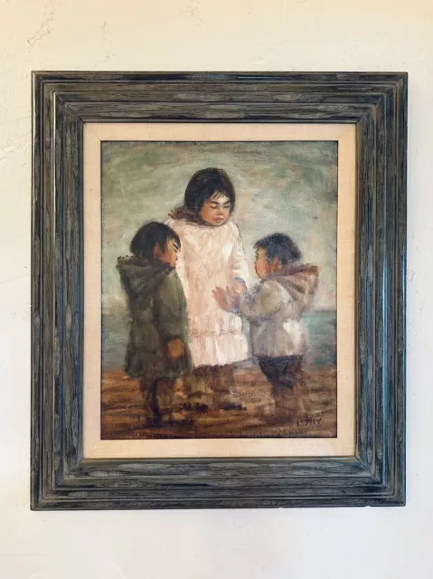 AE (Betty) Park Original Oil Painting - 3 Children