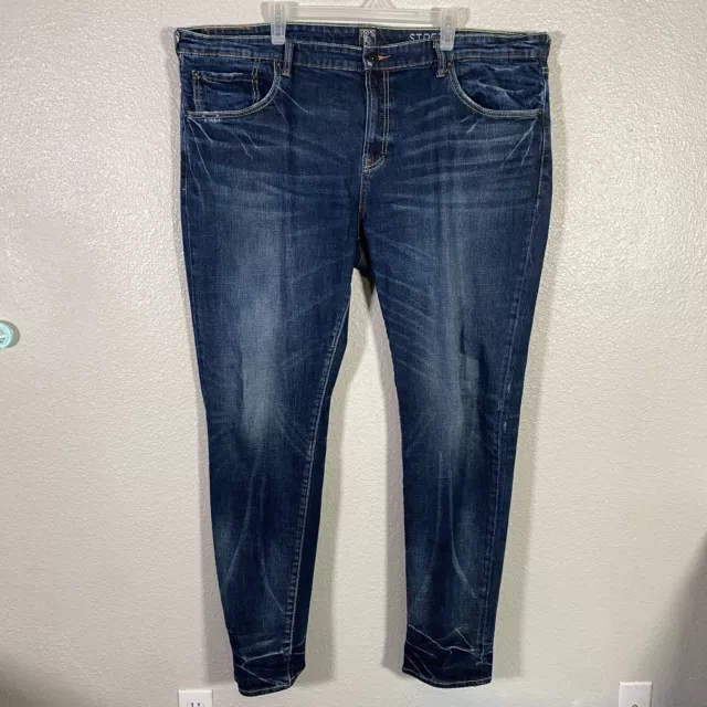 PRPS Jeans Mens 44 Blue Distressed Dark Wash Denim Windsor Tapered Skinny